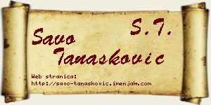 Savo Tanasković vizit kartica